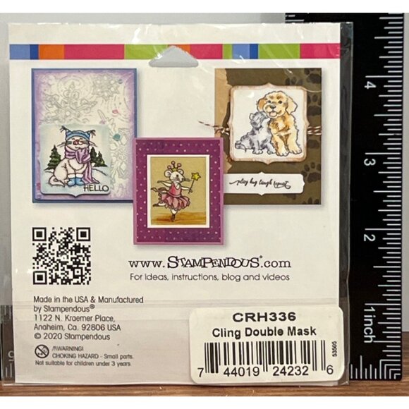 Stampendous Cling Rubber Stamp CRH336 Double Mask Halloween Theme - Picture 2 of 2